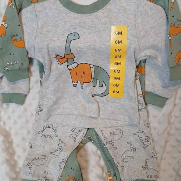 6m Pajama Set Dinosaur Sleeper PJS Baby Boy - Picture 4 of 7